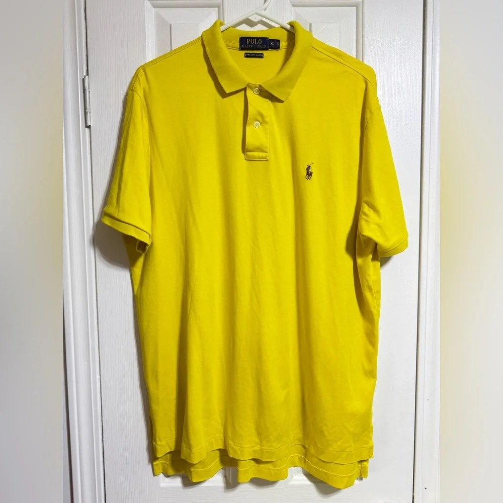 POLO Ralph Lauren bright yellow pima soft touch cotton polo shirt men’s XL